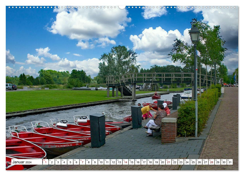 Boat trip in Giethoorn (CALVENDO Premium Wall Calendar 2024) 