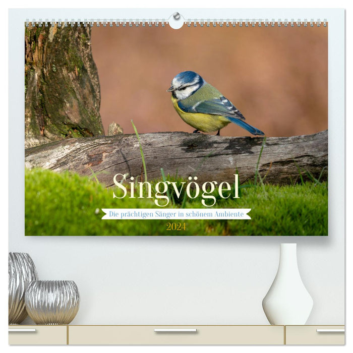 SINGING BIRDS - The magnificent singers in a beautiful ambience. (CALVENDO Premium Wall Calendar 2024) 