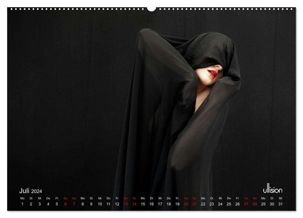 PIPPA CRASH – noir à rouge (Calvendo Premium Wall Calendar 2024) 