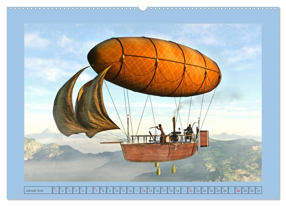 Steampunk Luftschiffe (CALVENDO Premium Wandkalender 2024)