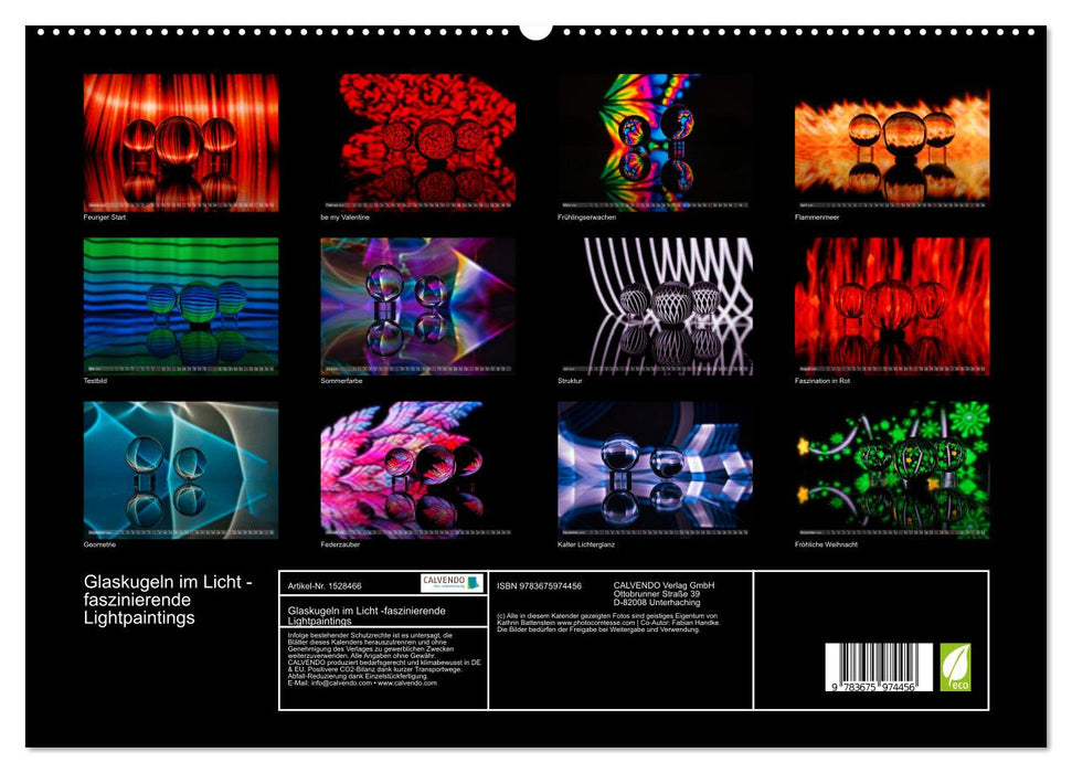 Glaskugeln im Licht - faszinierende Lightpaintings (CALVENDO Premium Wandkalender 2024)