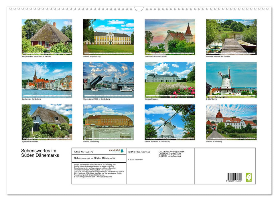 Things to see in the south of Denmark (CALVENDO wall calendar 2024) 