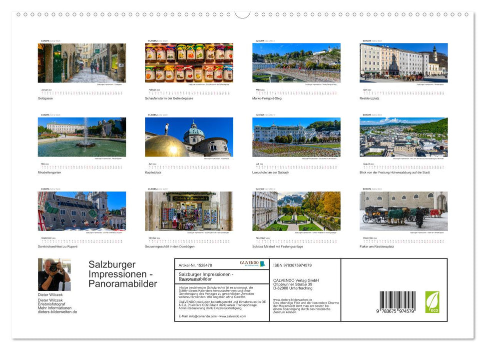 Impressions de Salzbourg - images panoramiques (Calendrier mural CALVENDO Premium 2024) 