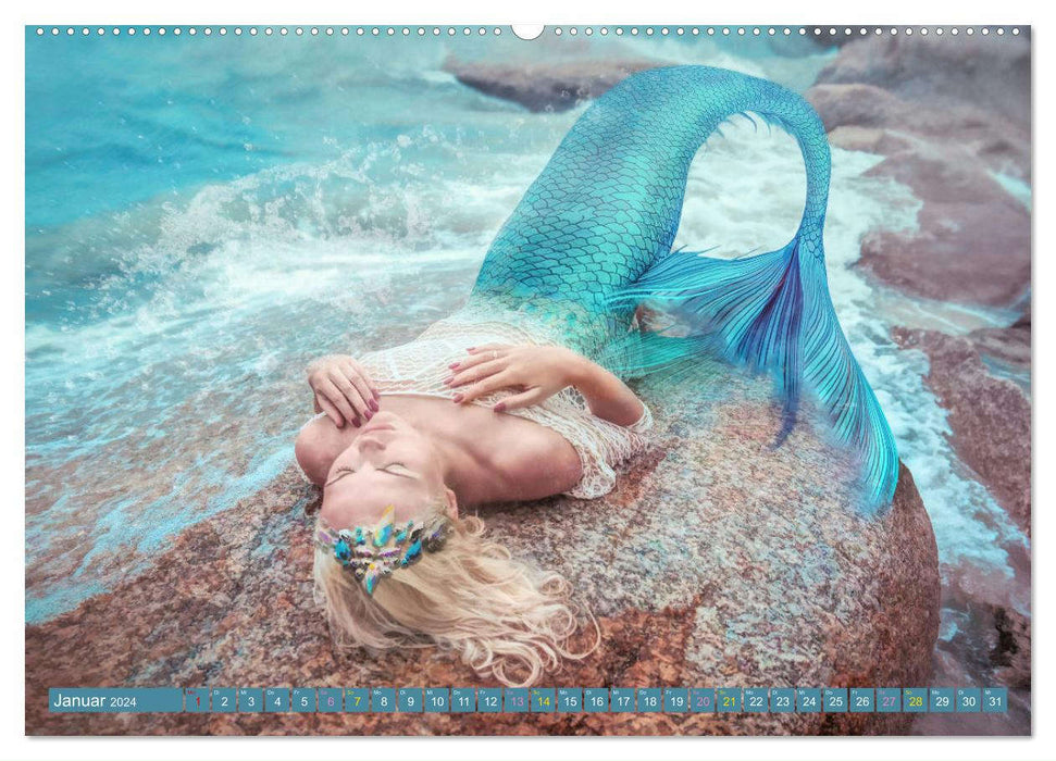 Sirènes - la magie est vivante (Calendrier mural CALVENDO Premium 2024) 
