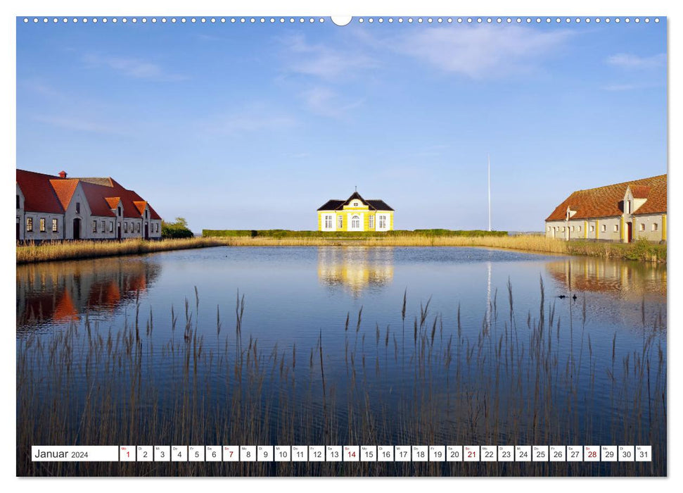 Funen, Langeland et Ærø - En route sur la « Route des manoirs » au Danemark (Calendrier mural CALVENDO Premium 2024) 