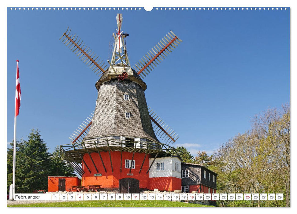 Funen, Langeland et Ærø - En route sur la « Route des manoirs » au Danemark (Calendrier mural CALVENDO Premium 2024) 