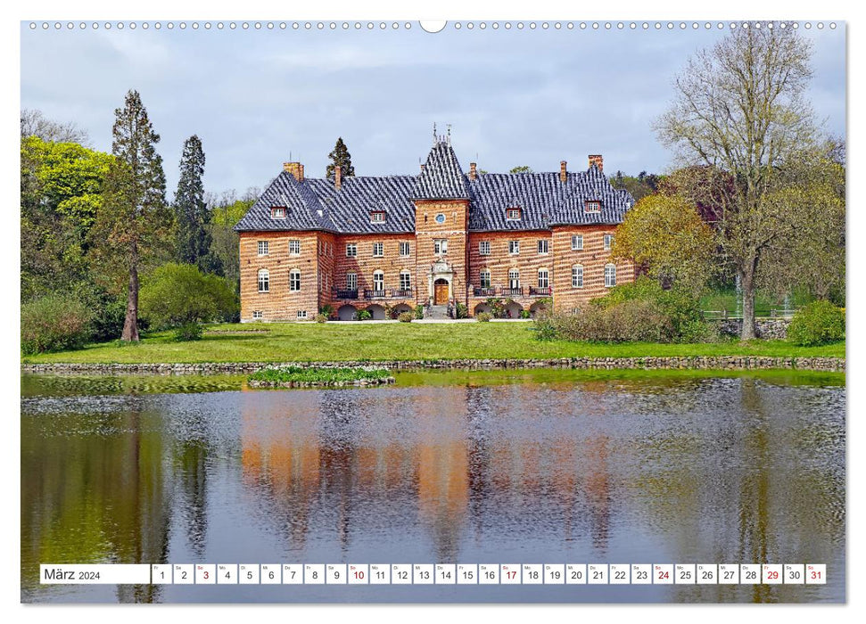 Funen, Langeland et Ærø - En route sur la « Route des manoirs » au Danemark (Calendrier mural CALVENDO Premium 2024) 