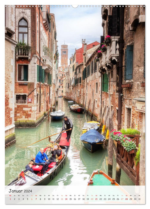 Venise et Burano, ville sur l'eau et île aux maisons colorées (Calendrier mural CALVENDO Premium 2024) 