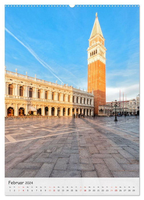 Venedig und Burano, Stadt am Wasser und Insel der bunten Häuser (CALVENDO Premium Wandkalender 2024)