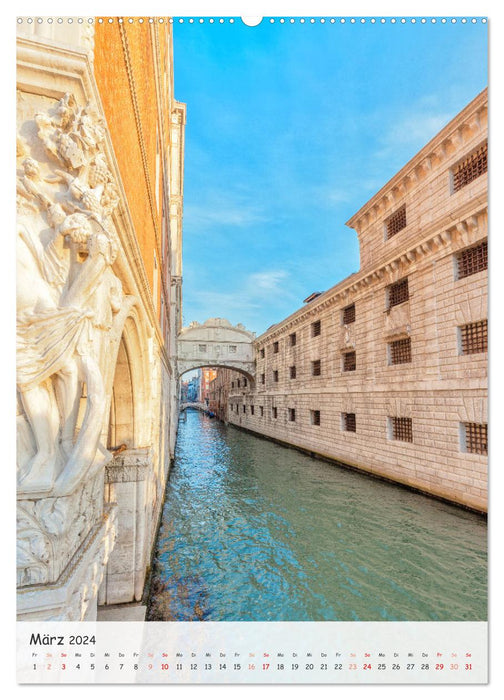 Venedig und Burano, Stadt am Wasser und Insel der bunten Häuser (CALVENDO Premium Wandkalender 2024)