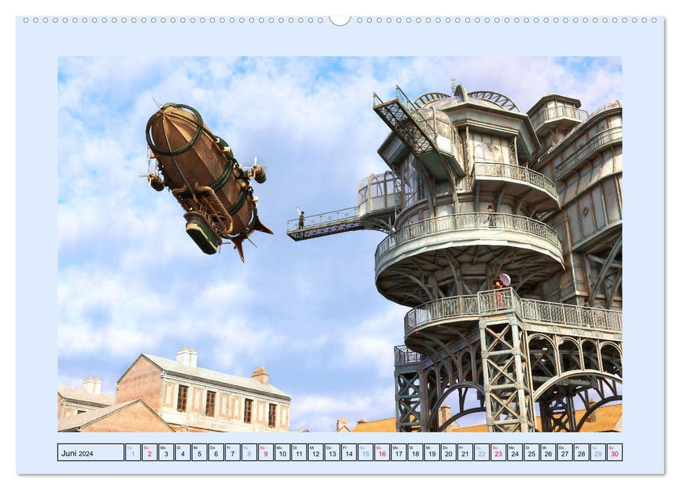 Steampunk Luftschiffe (CALVENDO Wandkalender 2024)