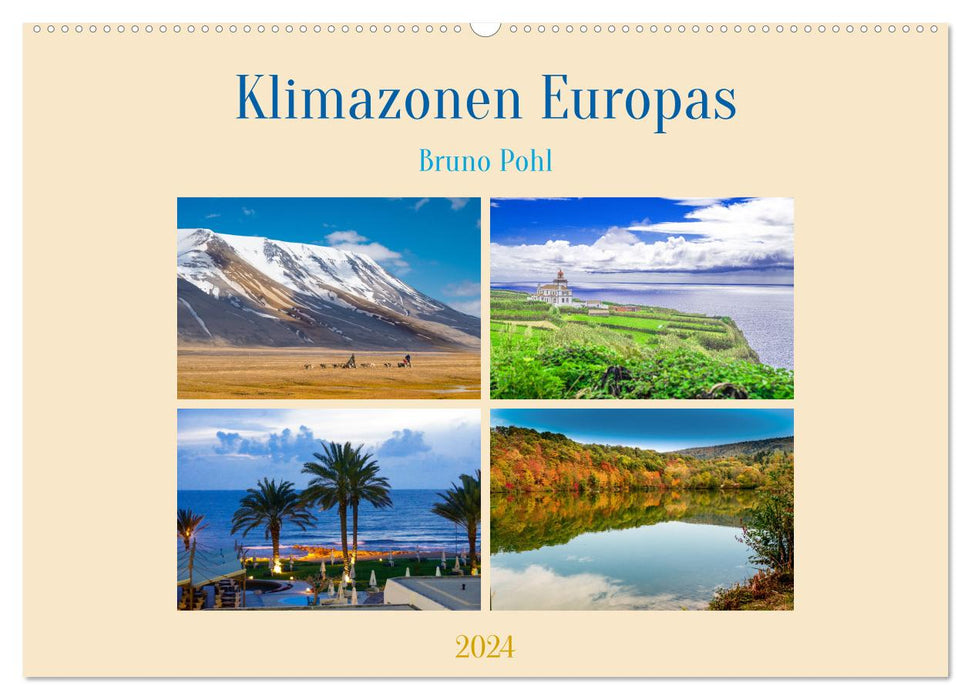 Zones climatiques d'Europe (calendrier mural CALVENDO 2024) 