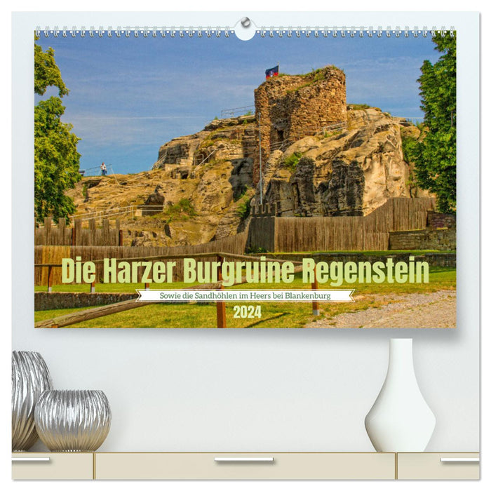 Les ruines du château de Regenstein dans le Harz - ainsi que les grottes de sable de Heers près de Blankenburg (Calendrier mural CALVENDO Premium 2024) 