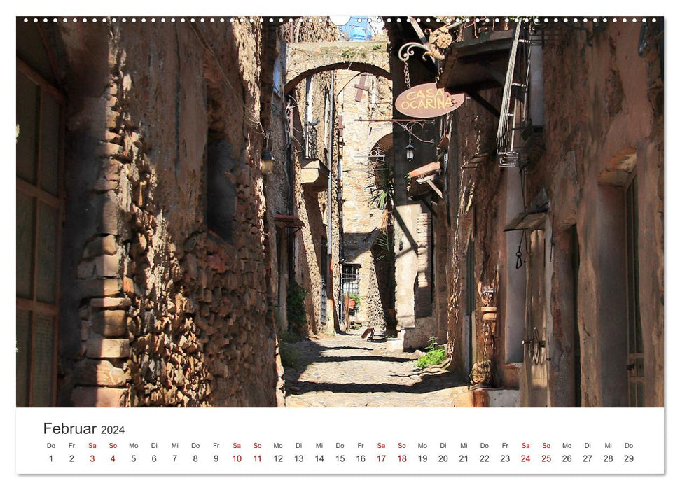 Bussana Vecchia art vivant entre pierres mystiques (Calvendo Premium Wall Calendar 2024) 