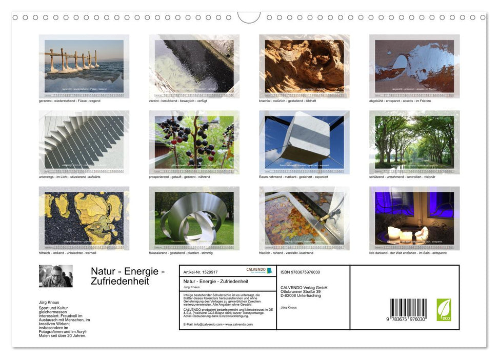 Entdeckend: Natur - Energie - Zufriedenheit (CALVENDO Wandkalender 2024)