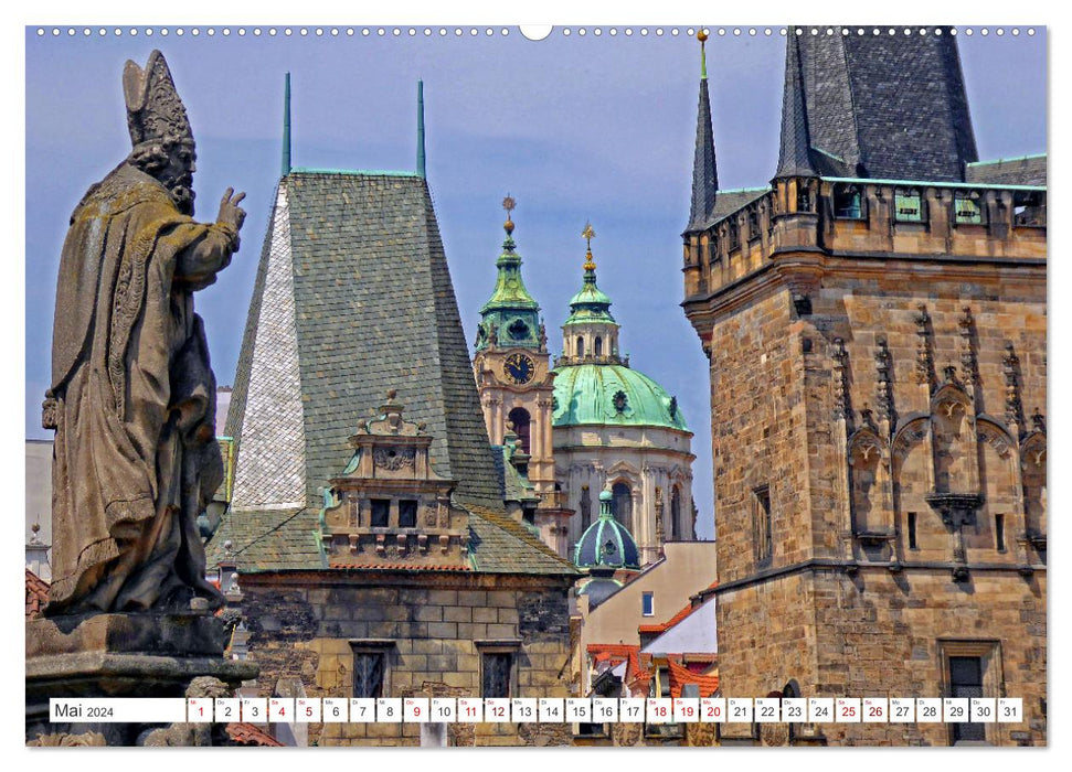 Prague – Une journée d'été parfaite dans la ville dorée (Calendrier mural CALVENDO Premium 2024) 