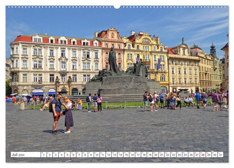 Prague – Une journée d'été parfaite dans la ville dorée (Calendrier mural CALVENDO Premium 2024) 