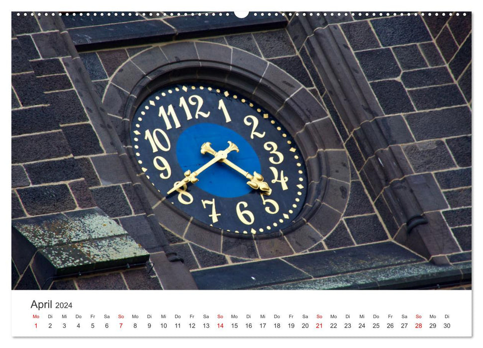 Hesse - clocks on facades (CALVENDO wall calendar 2024) 