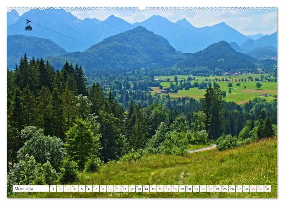 Wanderlust in Schwangau - Impressions of a magnificent Bavarian landscape (CALVENDO Premium Wall Calendar 2024) 