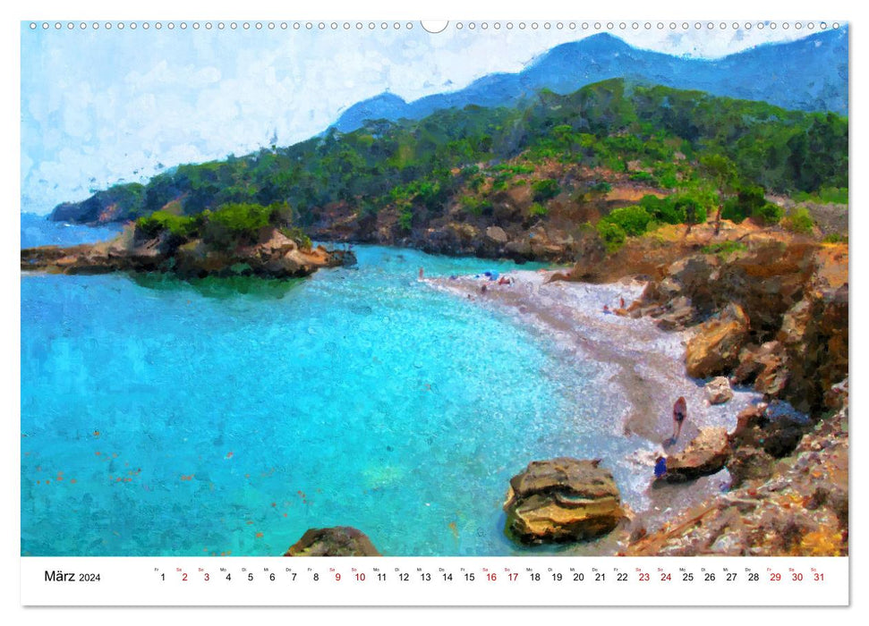 Zauberhaftes Mallorca - Gemalte Eindrücke der Insel (CALVENDO Premium Wandkalender 2024)