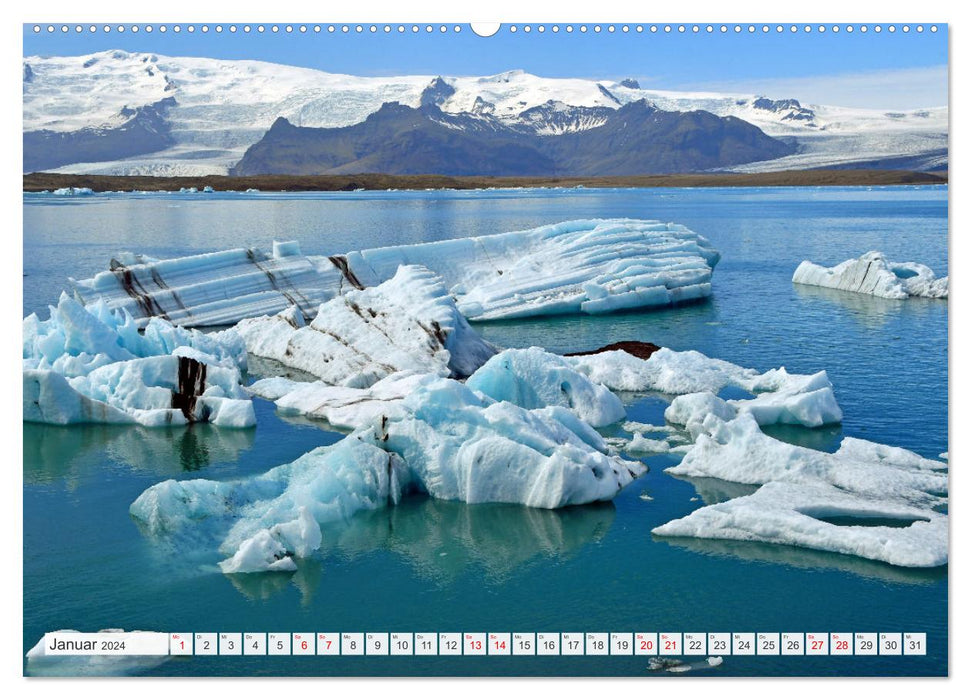 ICELAND, island of fire and ice (CALVENDO Premium Wall Calendar 2024) 