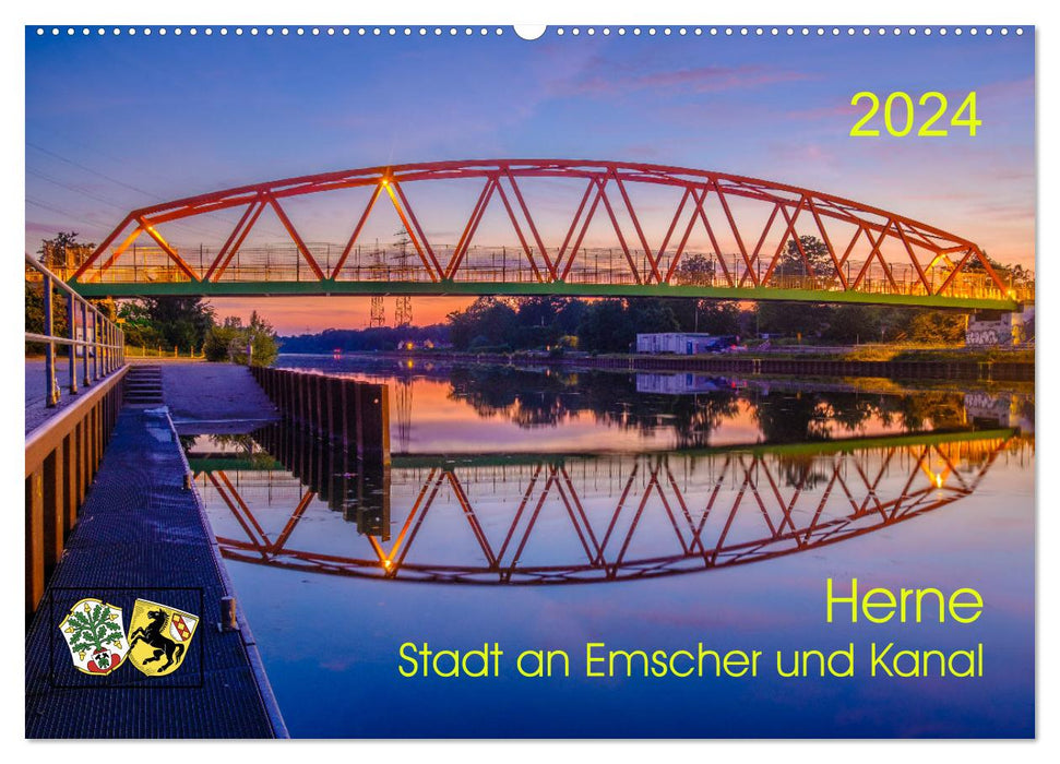 Herne: Stadt an Emscher und Kanal (CALVENDO Wandkalender 2024)
