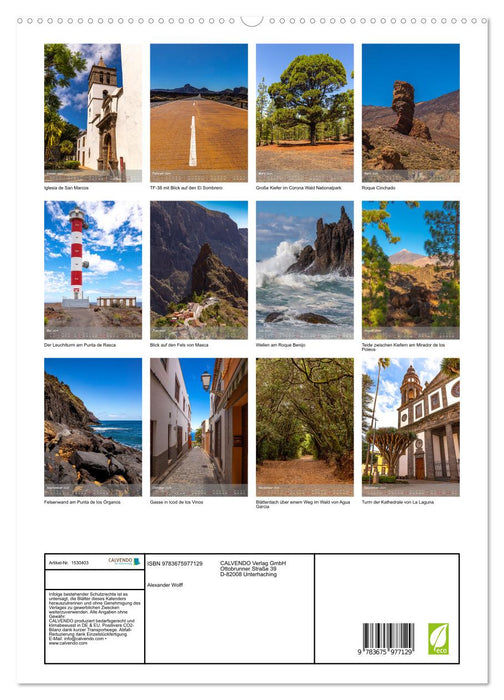 The island of Tenerife, impressions of a volcanic island in the Atlantic (CALVENDO Premium Wall Calendar 2024) 
