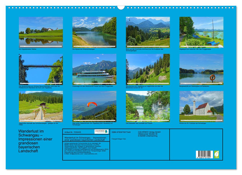 Wanderlust in Schwangau - impressions of a magnificent Bavarian landscape (CALVENDO wall calendar 2024) 
