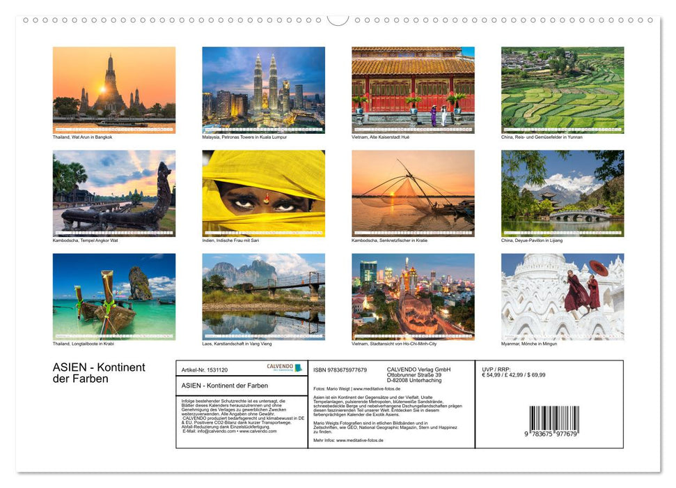 Asien - Kontinent der Farben (CALVENDO Wandkalender 2024)
