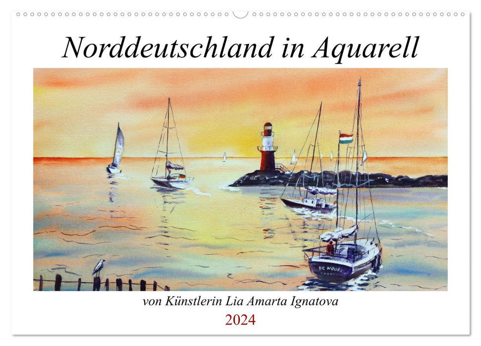 Norddeutschland in Aquarell (CALVENDO Wandkalender 2024)