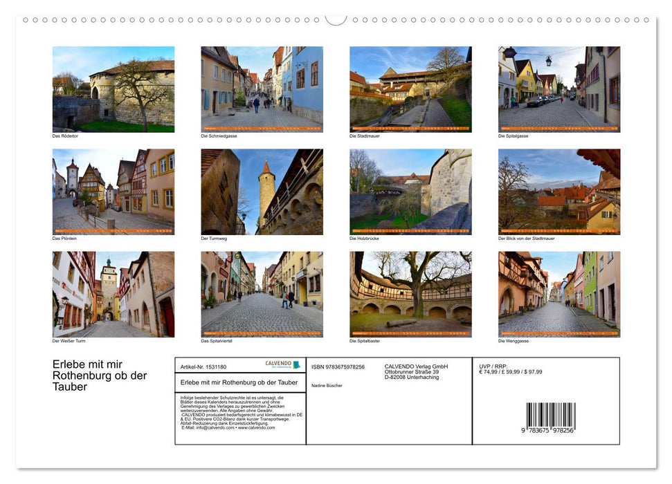 Erlebe mit mir Rothenburg ob der Tauber (CALVENDO Premium Wandkalender 2024)