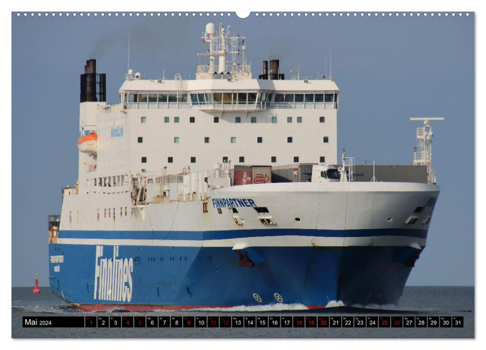 Shipspotting Travemünde (CALVENDO Premium Wandkalender 2024)
