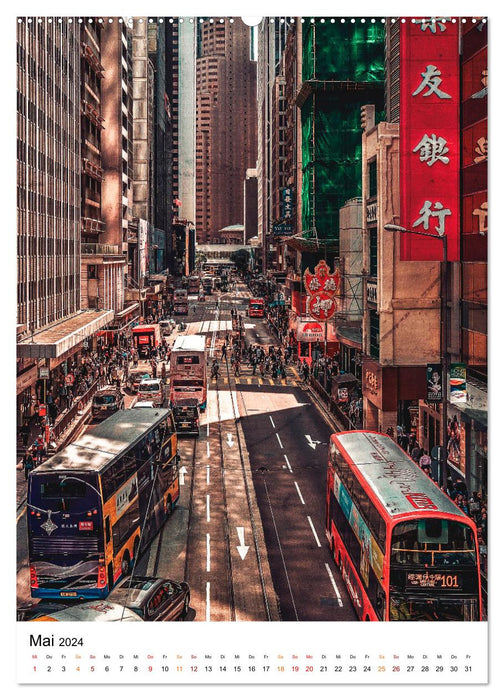 Hongkong Street live (CALVENDO Wandkalender 2024)