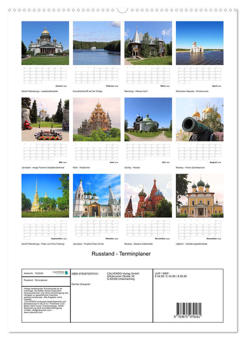 Russland - Terminplaner (CALVENDO Wandkalender 2024)