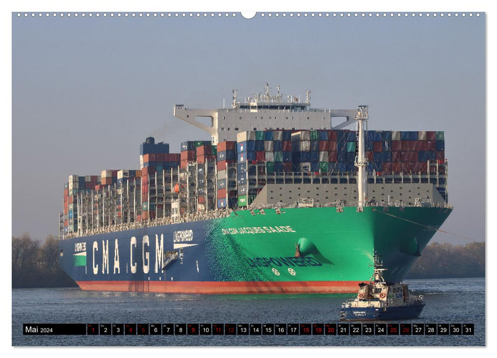 Shipspotting Hamburg (CALVENDO Premium Wandkalender 2024)