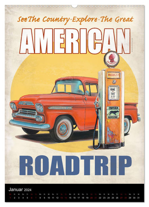 Drive America Plakate (CALVENDO Premium Wandkalender 2024)