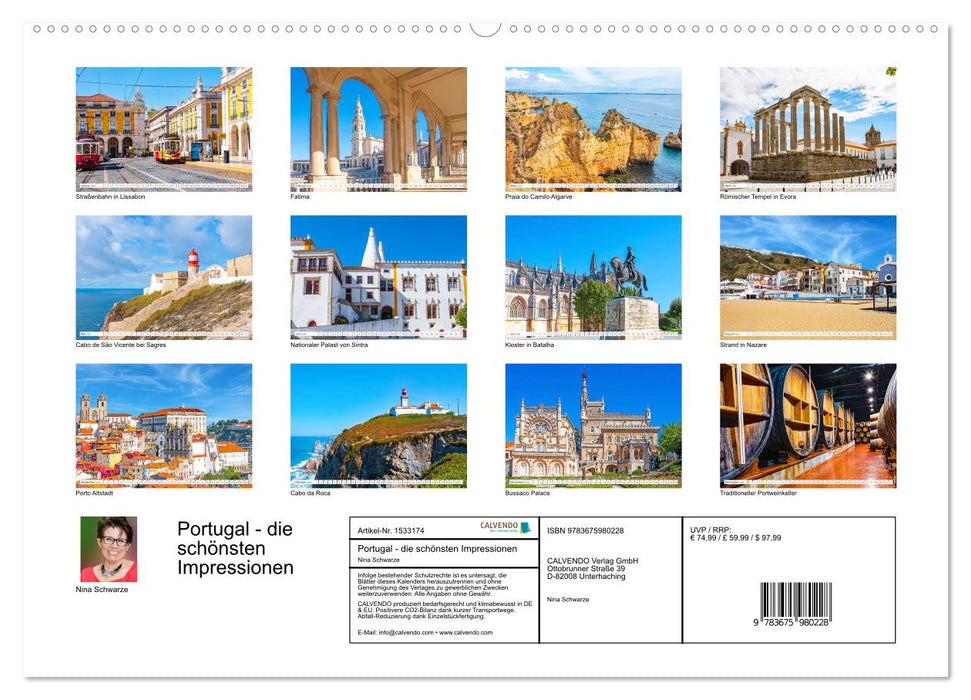 Portugal - die schönsten Impressionen (CALVENDO Premium Wandkalender 2024)