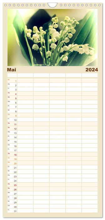 Blüten im Retro-Style (CALVENDO Familienplaner 2024)