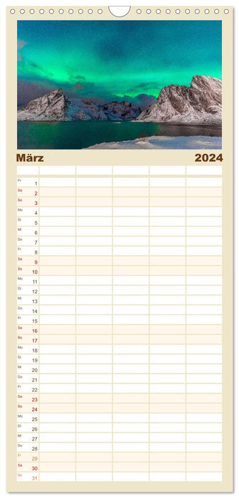 Naturwunder Polarlicht (CALVENDO Familienplaner 2024)