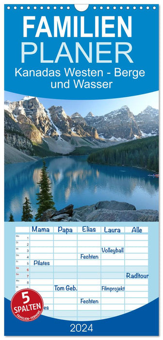 L'Ouest canadien - Montagnes et eau (Planificateur familial CALVENDO 2024) 