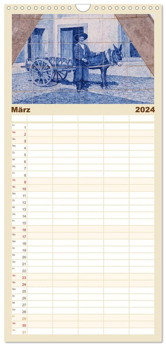 Azulejos - L'art du carrelage populaire au Portugal (Agenda familial CALVENDO 2024) 