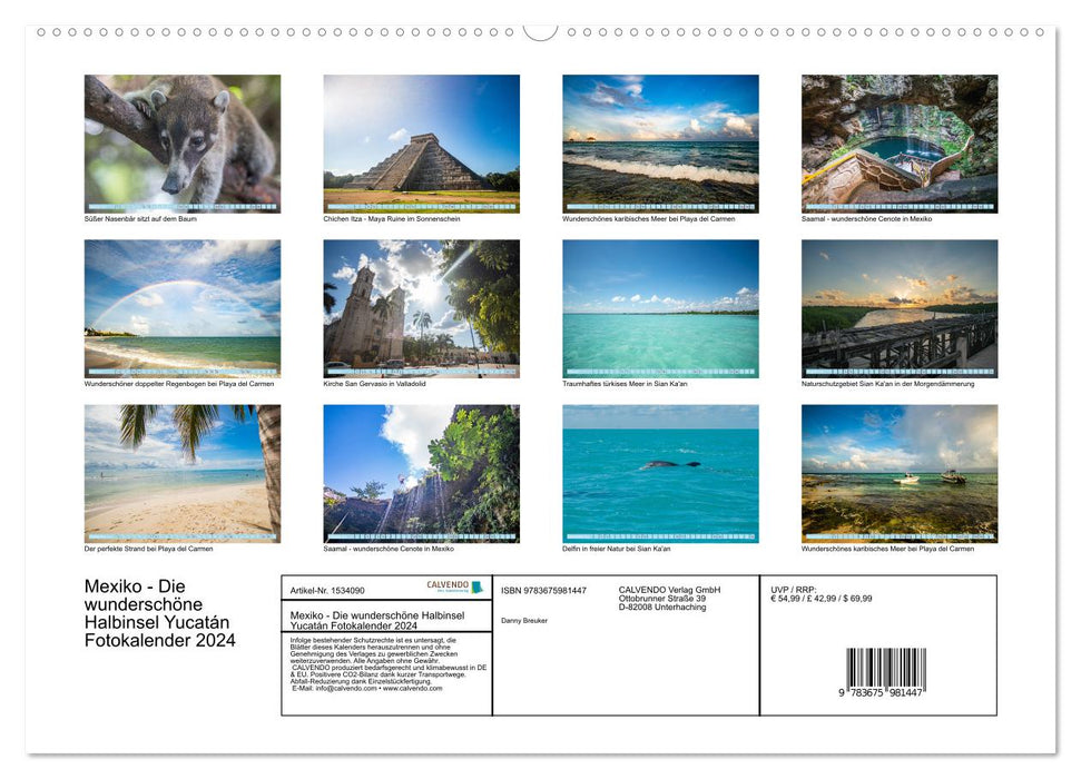 Mexico - The beautiful Yucatán Peninsula photo calendar 2024 (CALVENDO wall calendar 2024) 