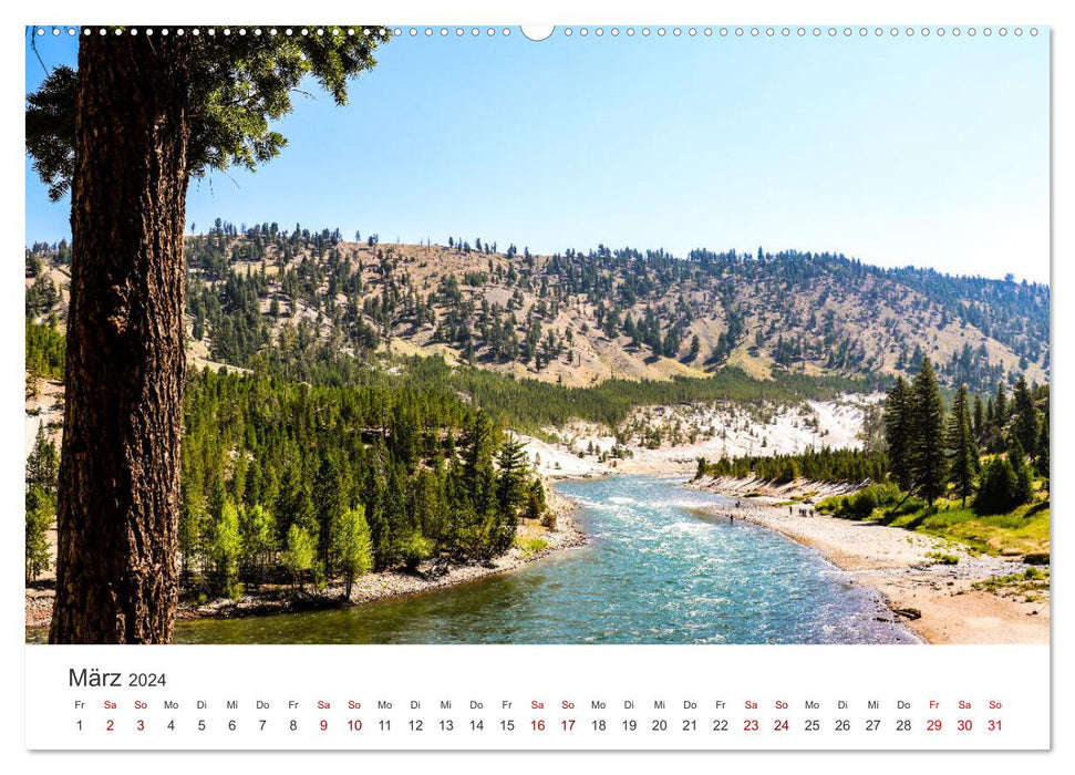 Yellowstone Nationalpark - Eine wundervolle Reise. (CALVENDO Premium Wandkalender 2024)