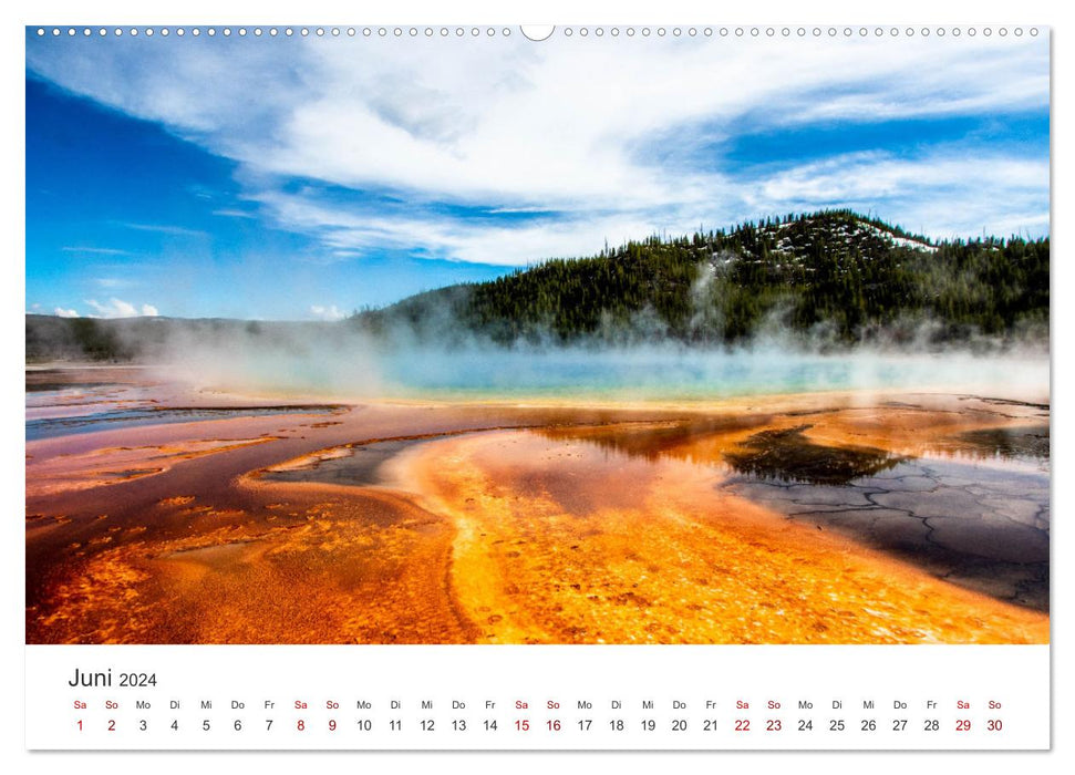 Yellowstone National Park - A wonderful trip. (CALVENDO Premium Wall Calendar 2024) 