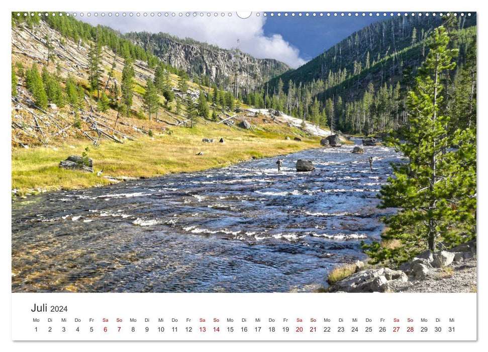 Yellowstone National Park - A wonderful trip. (CALVENDO Premium Wall Calendar 2024) 