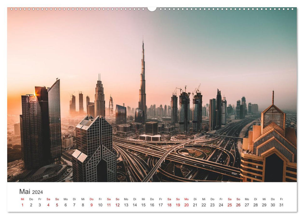 Dubai - Wo die Wolkenkratzer aus dem Boden sprießen. (CALVENDO Premium Wandkalender 2024)