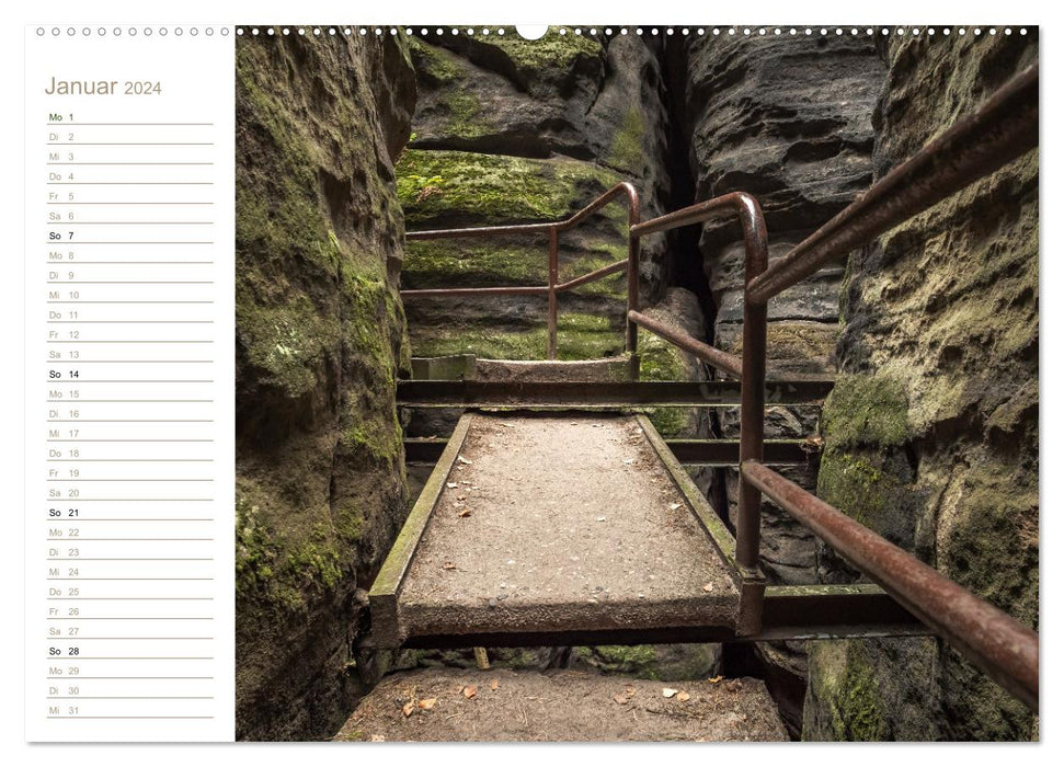 Stairs and paths - Elbe sandstone (CALVENDO wall calendar 2024) 