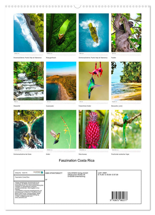 Fascination Costa Rica (CALVENDO Premium Wall Calendar 2024) 