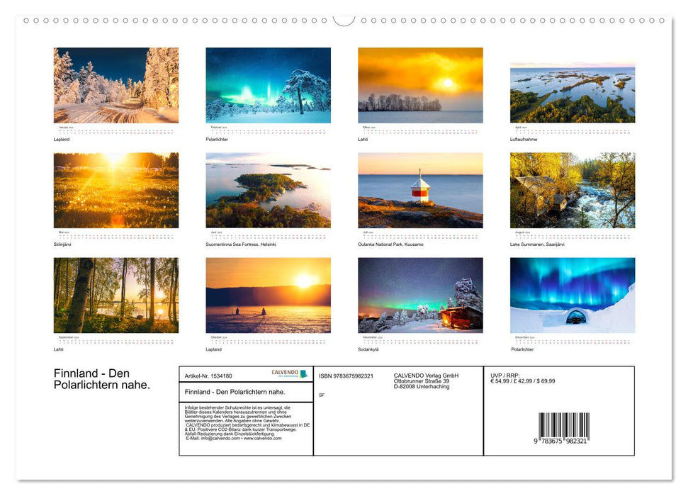 Finland - Close to the Northern Lights. (CALVENDO wall calendar 2024) 