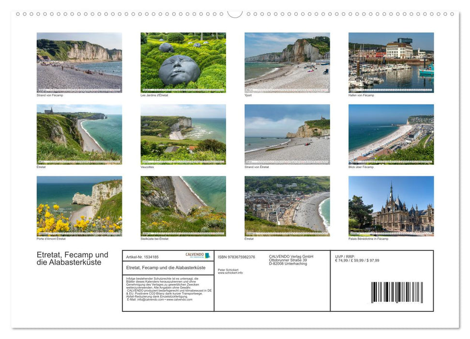 Etretat, Fecamp and the Alabaster Coast (CALVENDO Premium Wall Calendar 2024) 